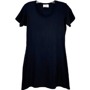 VTG Sue's Los Gatos Dress Bodycon Black Mini Shirt Dress Grunge/Goth Size S/M